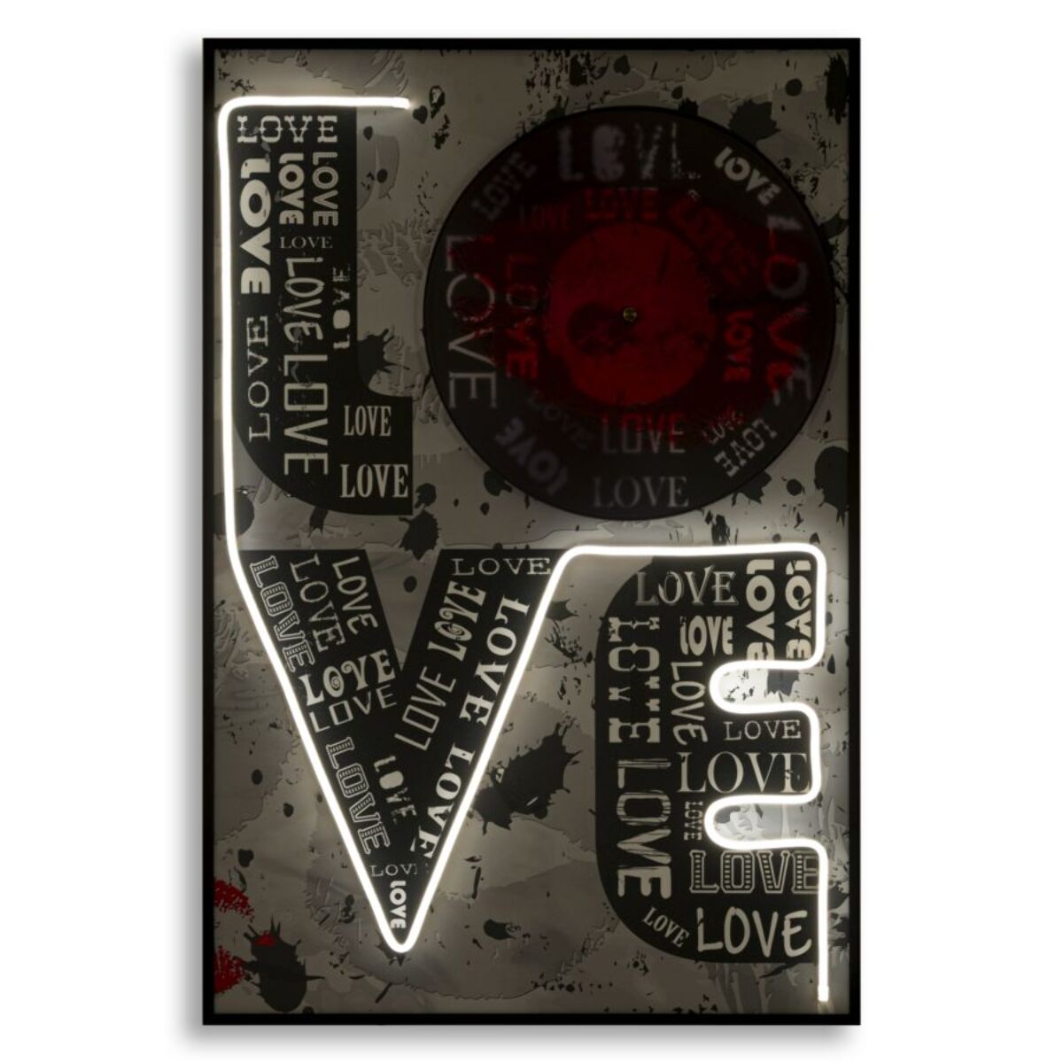 STAMPA C/LED SU TELA LOVE CM 60X3,5X90 (APPLICAZIONE 3D ACRILICO)