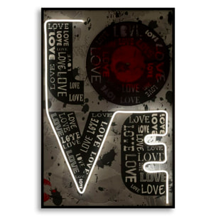 STAMPA C/LED SU TELA LOVE CM 60X3,5X90 (APPLICAZIONE 3D ACRILICO)