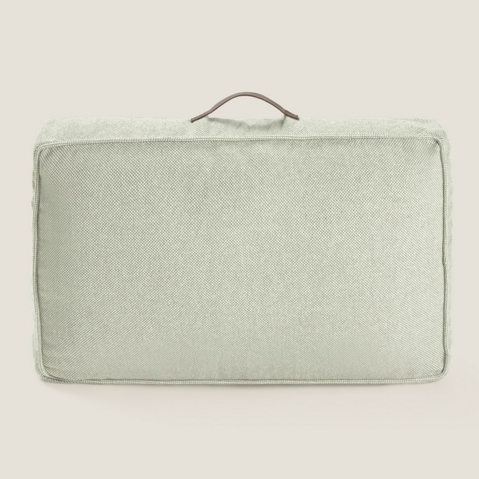 Funda de cojín chill out textura entramada Trichi color verde Algodón