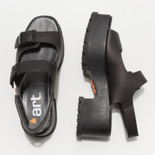 Sandalias con tacón 1821 GRASS WAXED BLACK/ MANCHESTER color Black