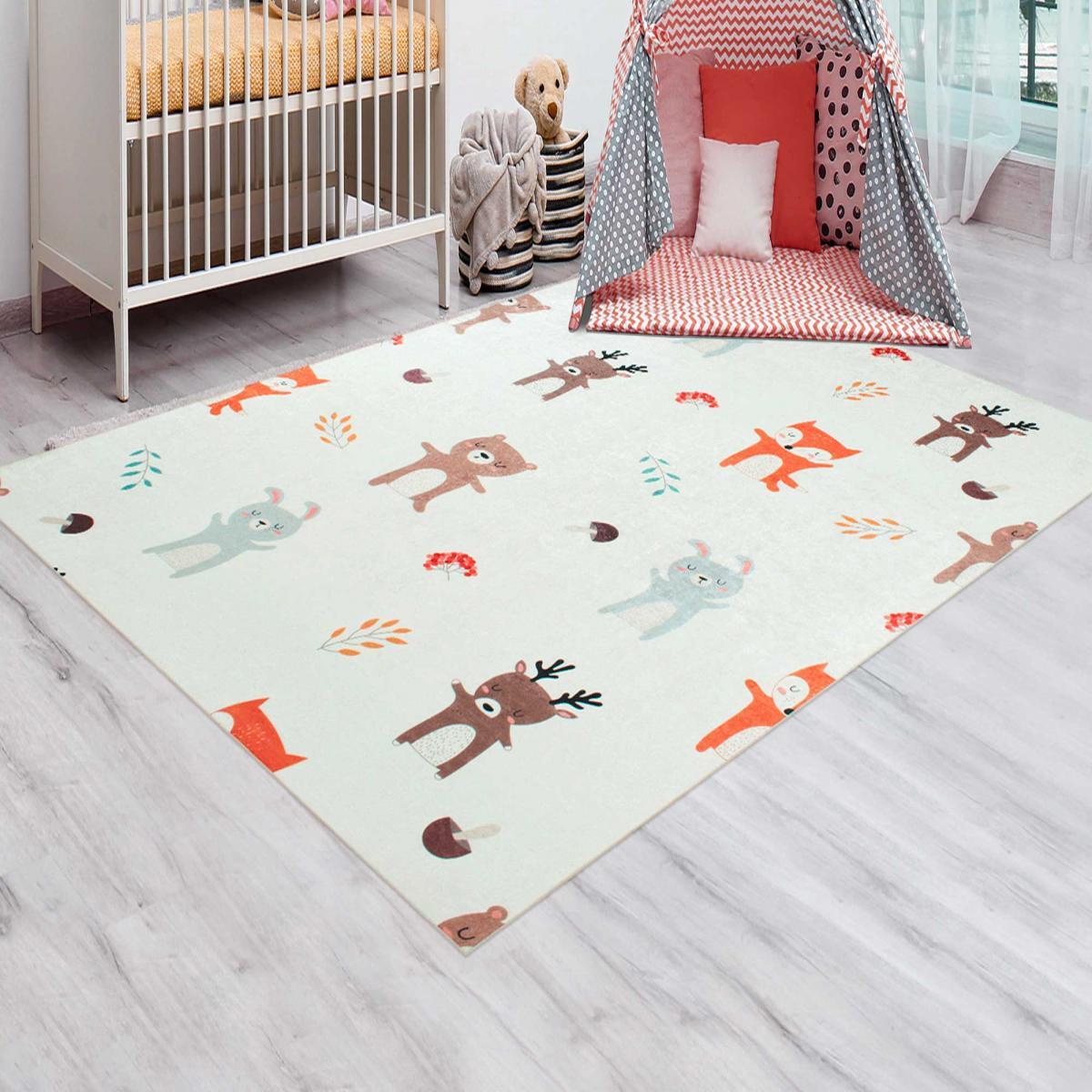 Tapis enfant tissé motif animaux SICA