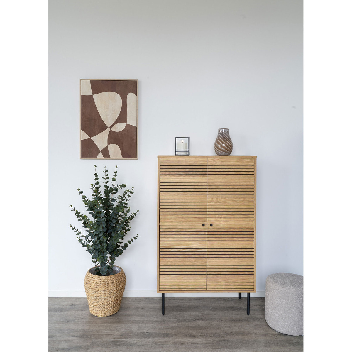 Vaso in vetro marrone con motivo a spirale ø16×h23 cm