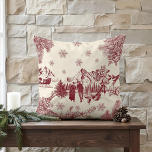 Housse de coussin 100% algodón Christmas Red Toile A 50x50 cm