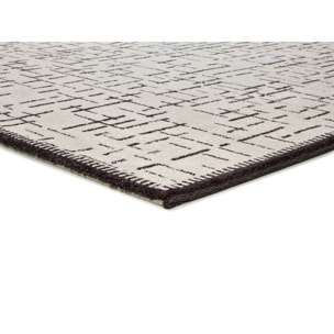 RETRO Alfombra pelo corto con diseño geométrico en blanco y negro, varias medidas disponibles.