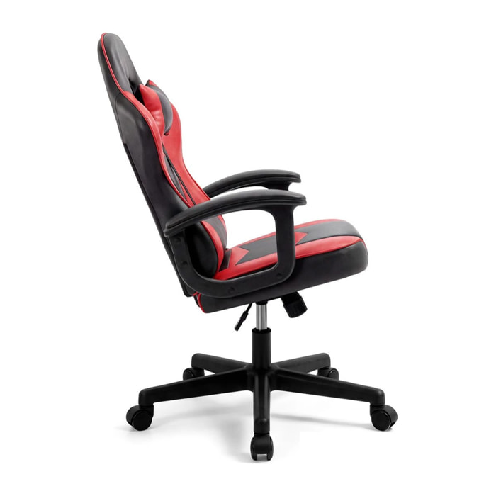Silla gaming reclinable y con altura ajustable en negro y rojo Raptor Negro - Rojo