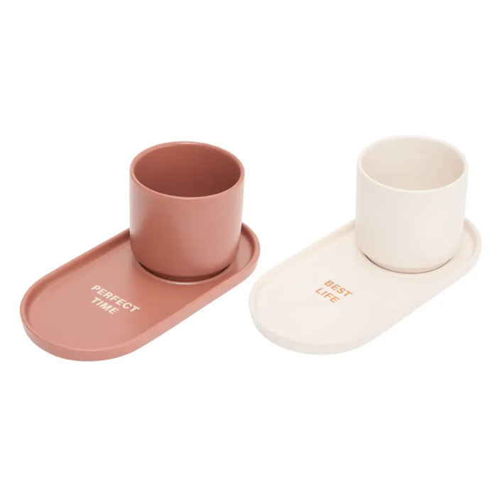 Coffret de 2 tasses avec coupelles Casa Sienna 24cl