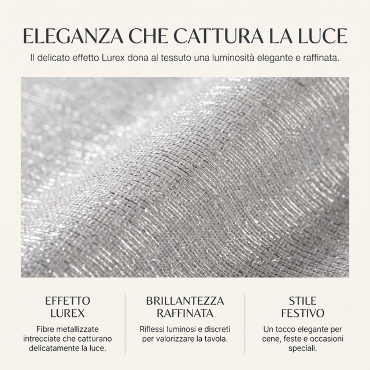 Tovaglia antimacchia in poliestere - GRIGIO/ARGENTO