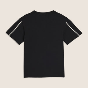 T-shirt Junior con logo in strass e cuciture a contrasto