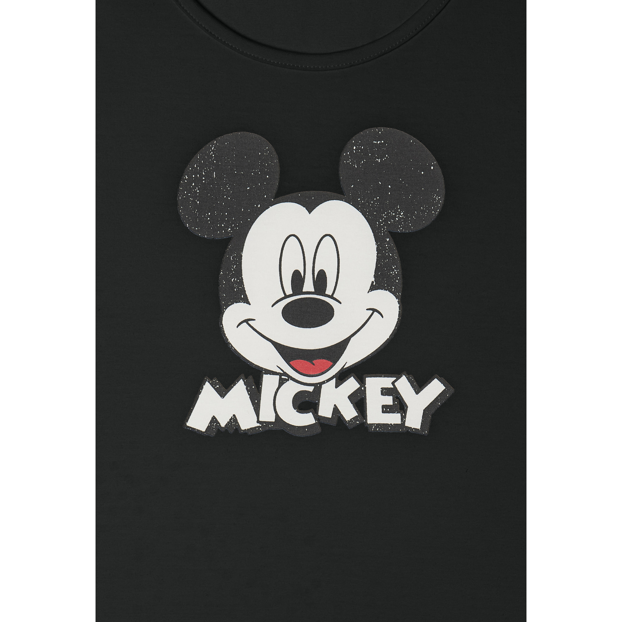 Canotta cropped slim fit con stampa Mickey Mouse