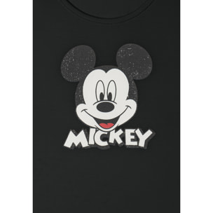 Canotta cropped slim fit con stampa Mickey Mouse