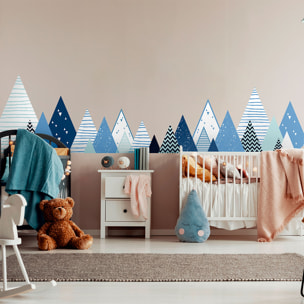 Stickers muraux enfants - Décoration chambre bébé - Autocollant Sticker mural géant enfant montagnes scandinaves NABIKA