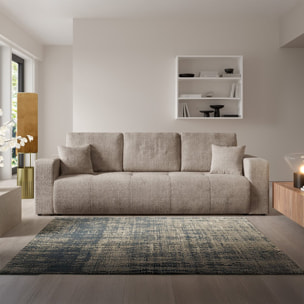 AURORE - Canapé 3 places en tissu texturé taupe