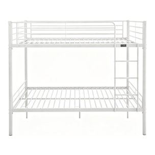 Lit double superposé avec sommier inclus "Adam" - 140 x 190 cm - Blanc