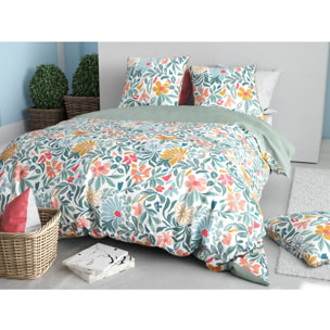 Parure Housse De Couette 3pcs 100% Satin de Coton 120 Fils THELMA