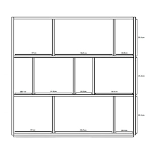 Estantería librería Nack melamina blanco 117x119x32 cm