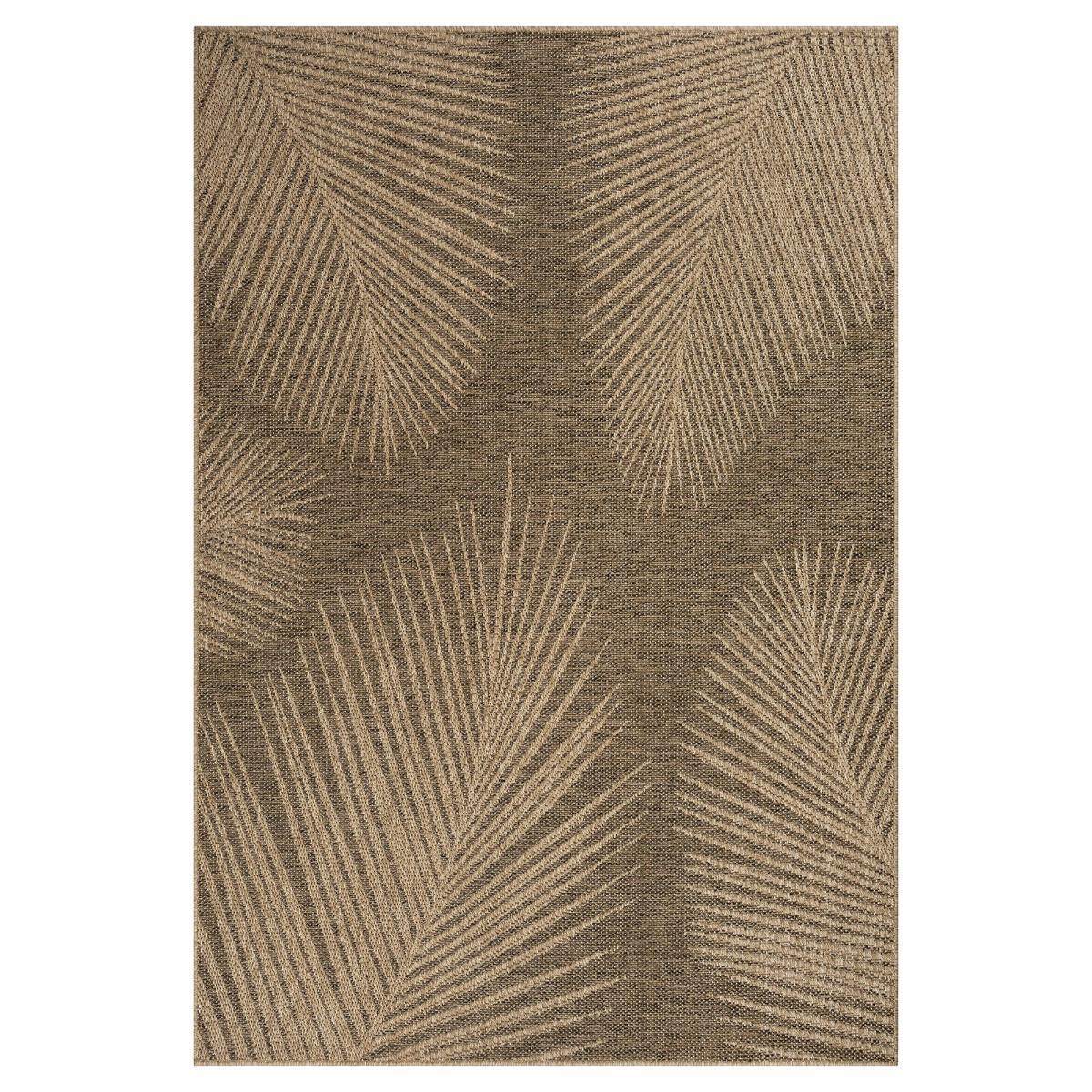 Tapis extérieur intérieur NOLIM aspect jute motif feuilles