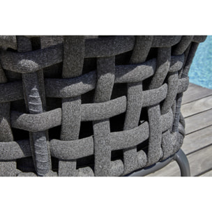 CAMARGUE - Salon de jardin 4 places en corde tissée et aluminium