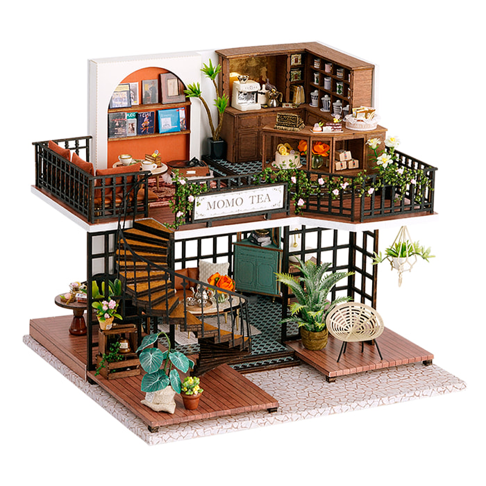 Salón del Té de Momo. Maqueta 3D realista con gran detalle y luces led.