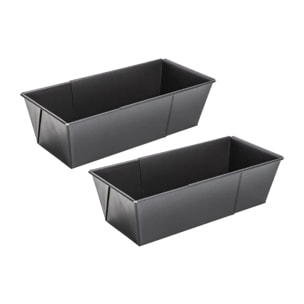 Lot de 2 moules à cakes extensibles 20 à 35 cm Zenker Black Metallic