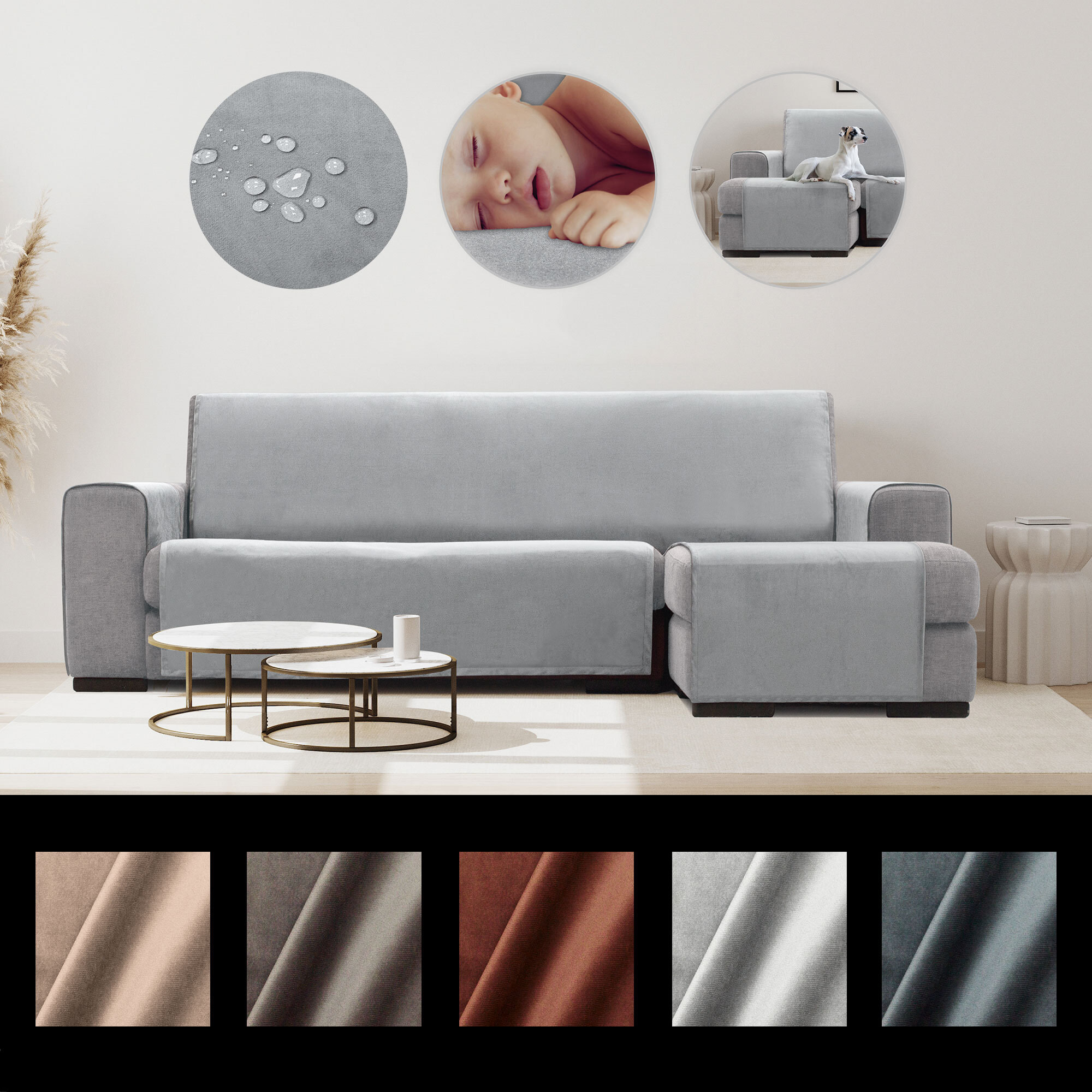 Cubre Sofá Chaise Longue Derecha modelo TIBET