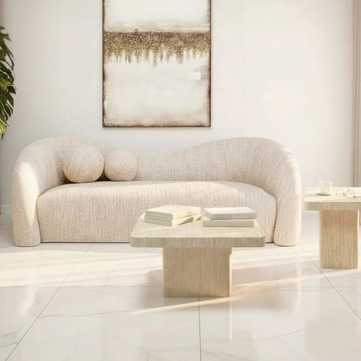 Table basse Travertino 80x80cm Kare Design