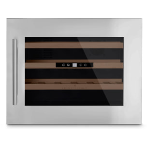 Les Petits Champs 24 botellas CAVCI24 57L, puerta de acero inoxidable anti-UV, sistema termodinámico, ajuste de 5 °C a 22 °C, silencioso, iluminación, 3 estantes