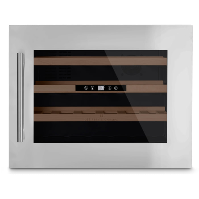 Les Petits Champs 24 botellas CAVCI24 57L, puerta de acero inoxidable anti-UV, sistema termodinámico, ajuste de 5 °C a 22 °C, silencioso, iluminación, 3 estantes