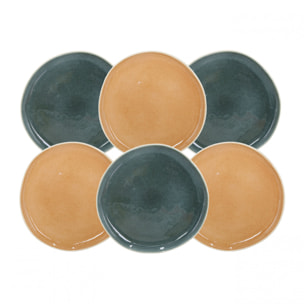 Lot de 6 petites assiettes à dessert, CORALIA