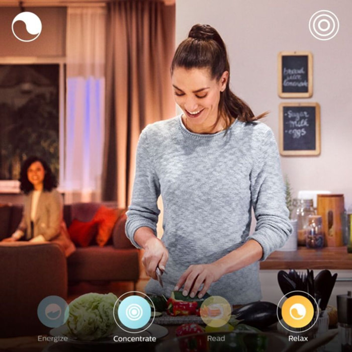 Ampoule LED connectée PHILIPS HUE E14 White&Color Ambiance Flamme pack 2