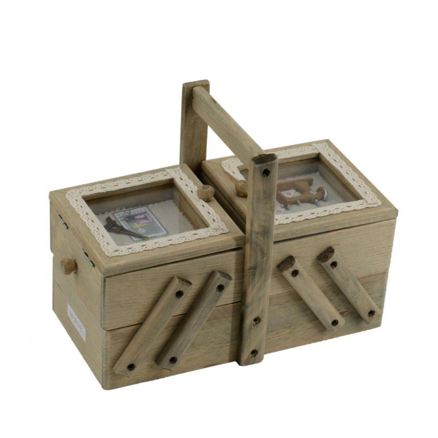 Portalavoro in legno rosina 2 cassetti cm27x14h19