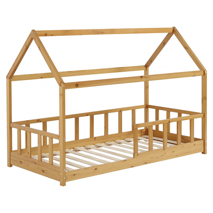 Lit cabane en bois pour enfant "Mila" - 90 x 190 cm - Marron