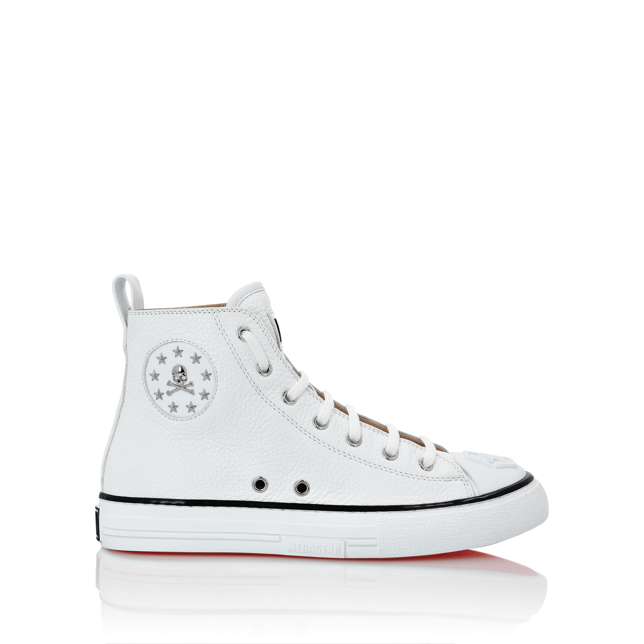 PHILIPP PLEIN Leather Hi-Top Sneakers Megastar