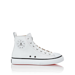 PHILIPP PLEIN Leather Hi-Top Sneakers Megastar