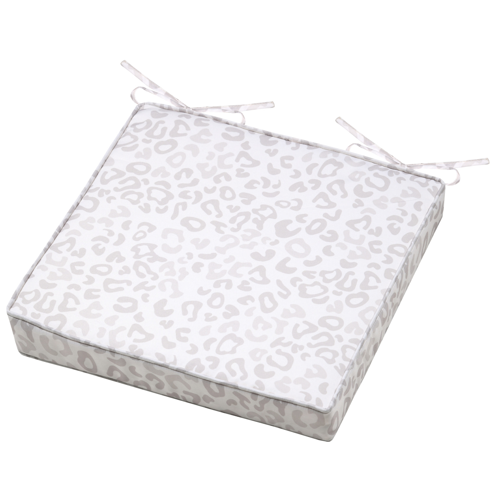 Galette de chaise léopard - Beige