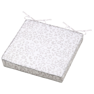 Galette de chaise léopard - Beige