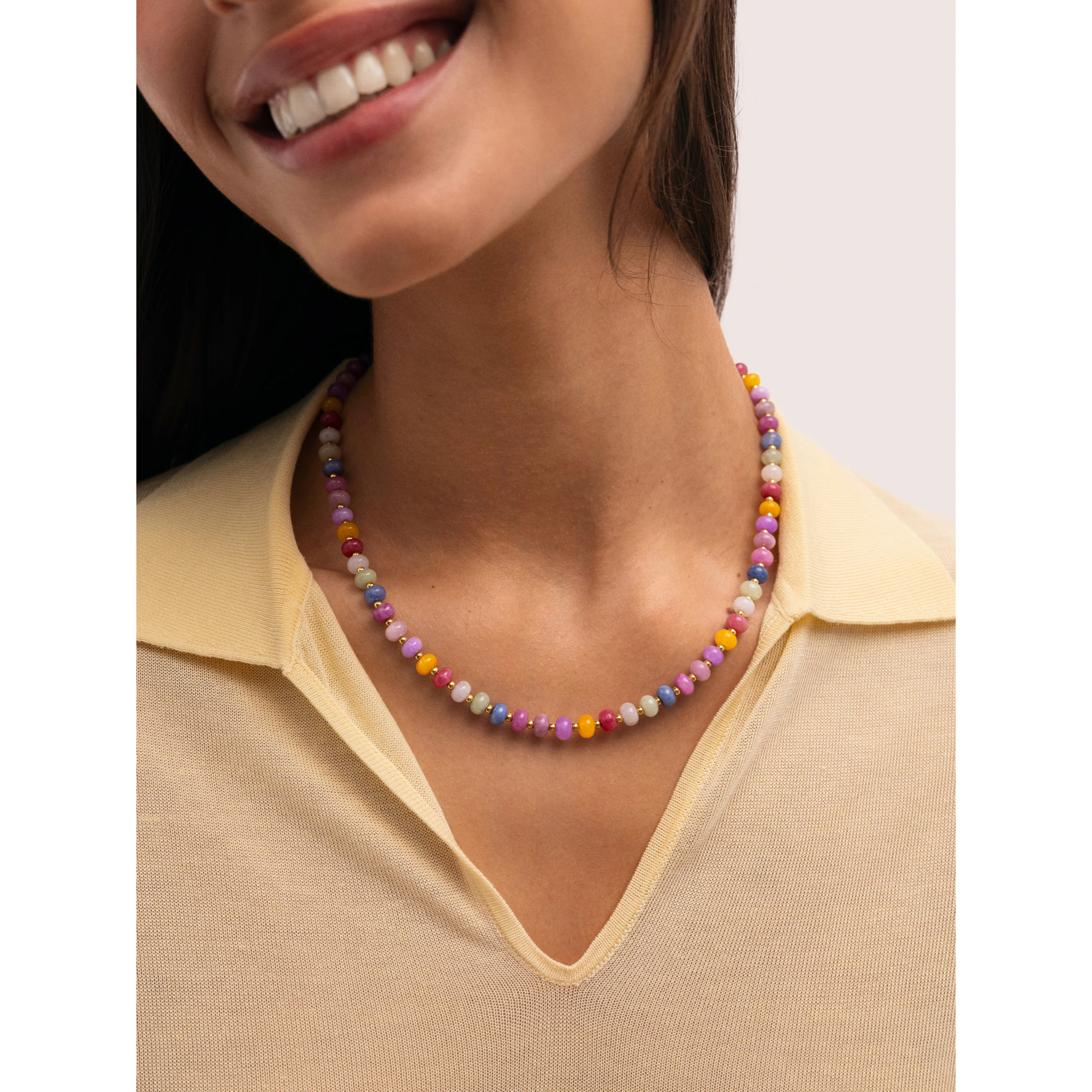 Collana Bali Stones Acciao Placcato Oro