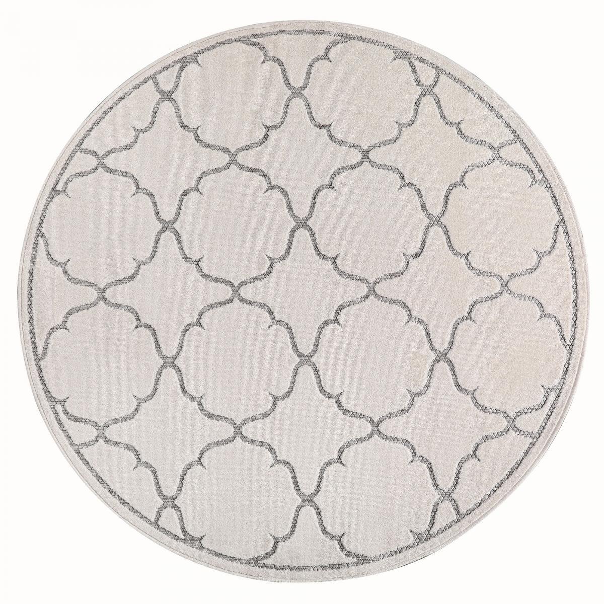 Tapis extérieur tissé kilim rond CULA