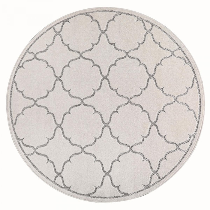 Tapis extérieur tissé kilim rond CULA