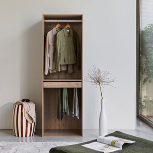 Module dressing décor bois avec penderie et porte-pantalons MODULO