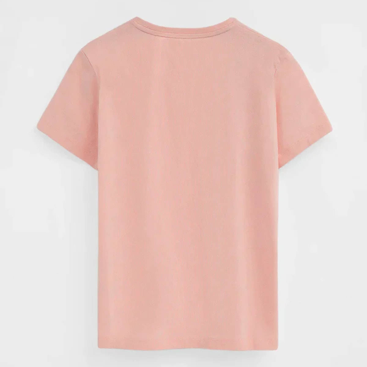 Camiseta rosa palo de manga corta y cuello redondo con bordado Rigby Go