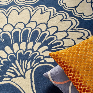 Tapis salon et chambre fait à la main en laine motif floral VAVA