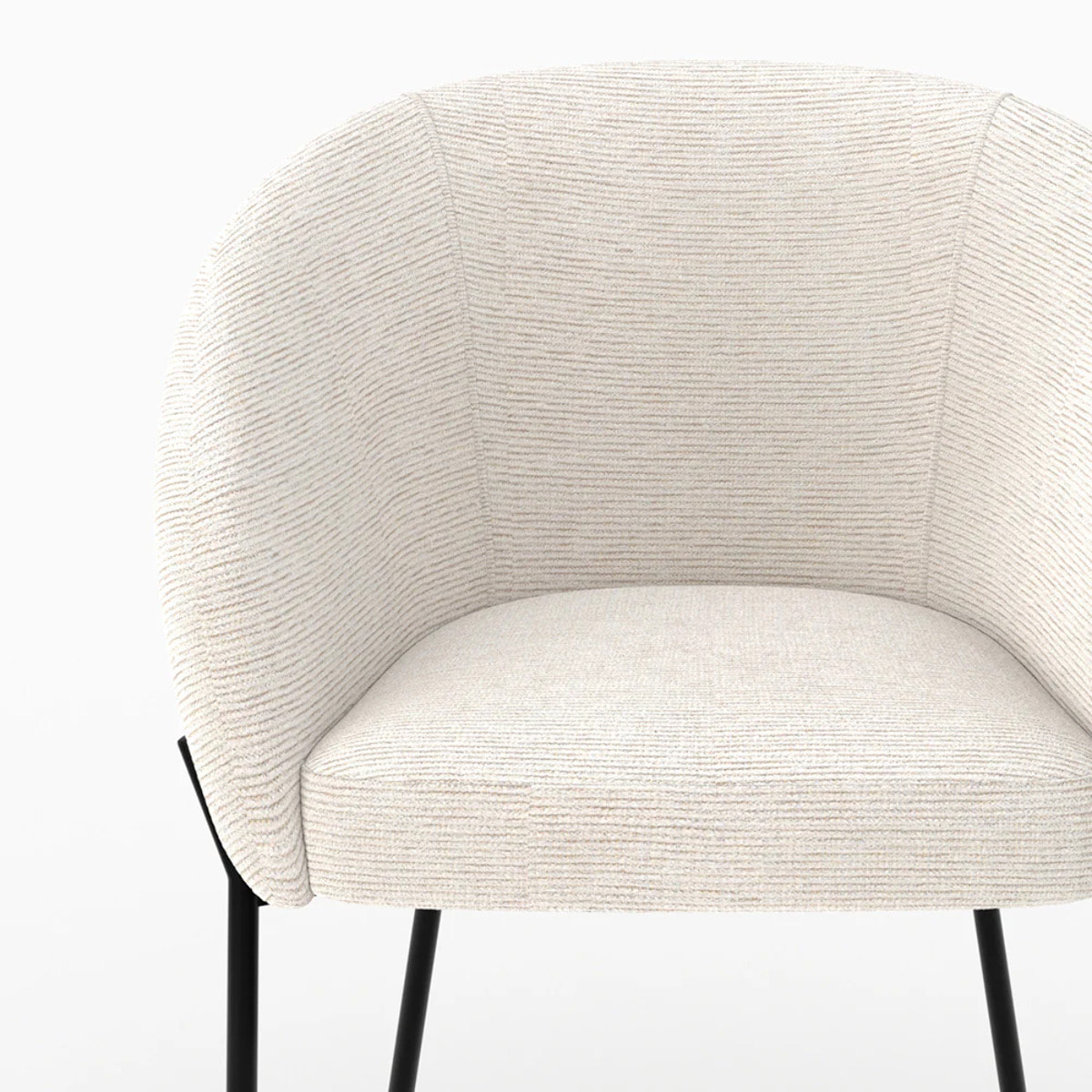 Chaise en tissu blanc chiné - Andy