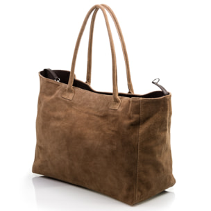 Annagrazia Bolso Shopper Mujer.Piel auténtica Gamuza