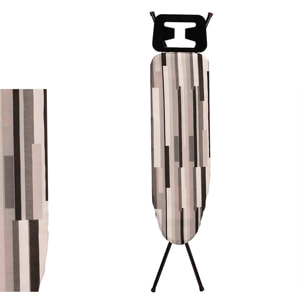 Tabla de planchar plegable. Diseño rayas negras. Área de planchado 30x105 cm