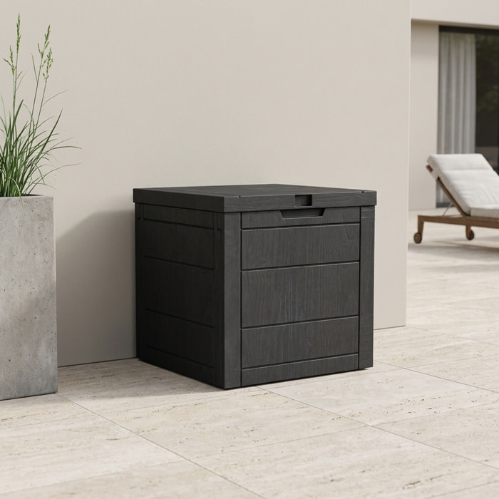 Neo 35 - Baule Portaoggetti da Giardino 54x53x56 cm Contenitore Lucchettabile in Resina Antracite