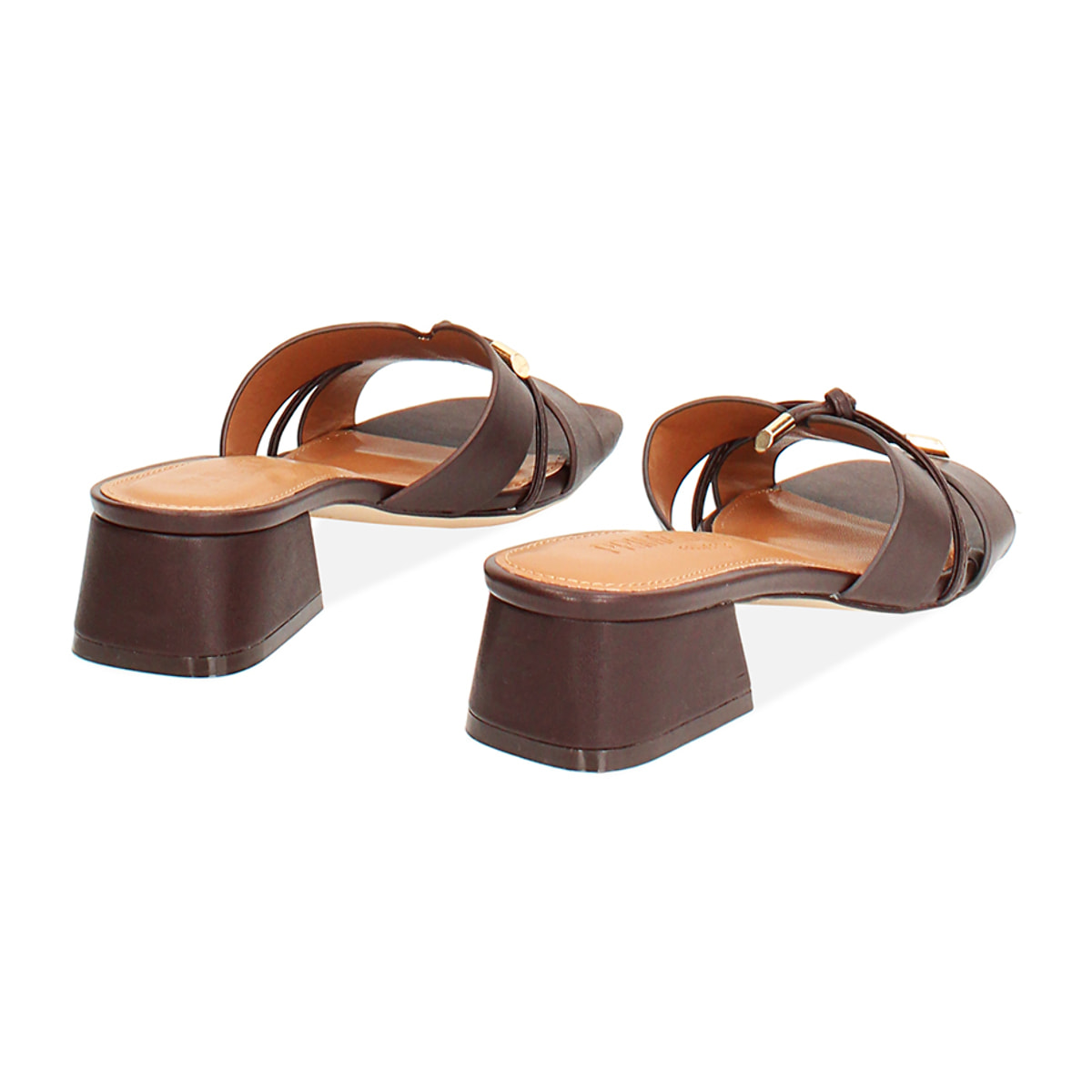 Mules open toe testa di moro tacco 4 cm