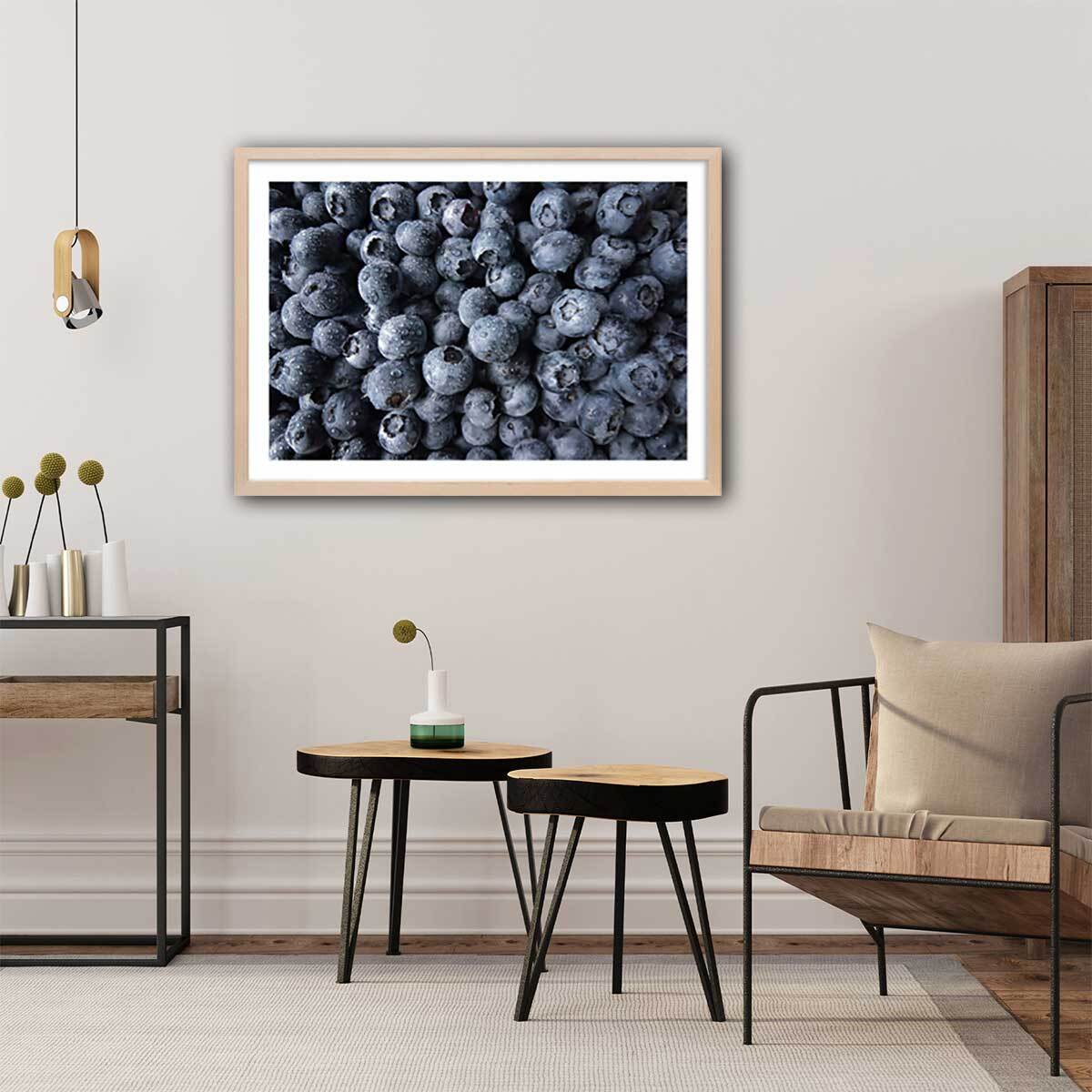 Affiche cuisine cure de cassis Affiche + cadre en bois - Chêne