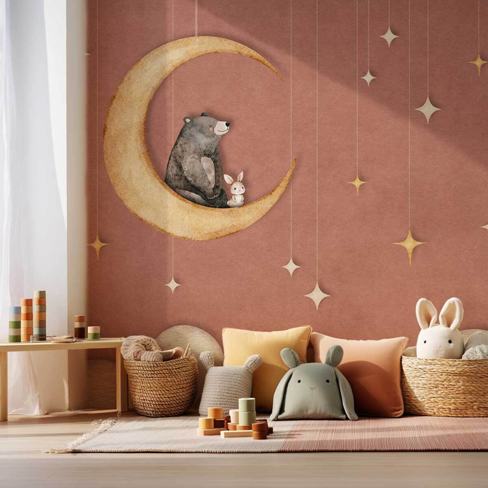 Papier peint L'Ours et la Lune d'Or Intissé