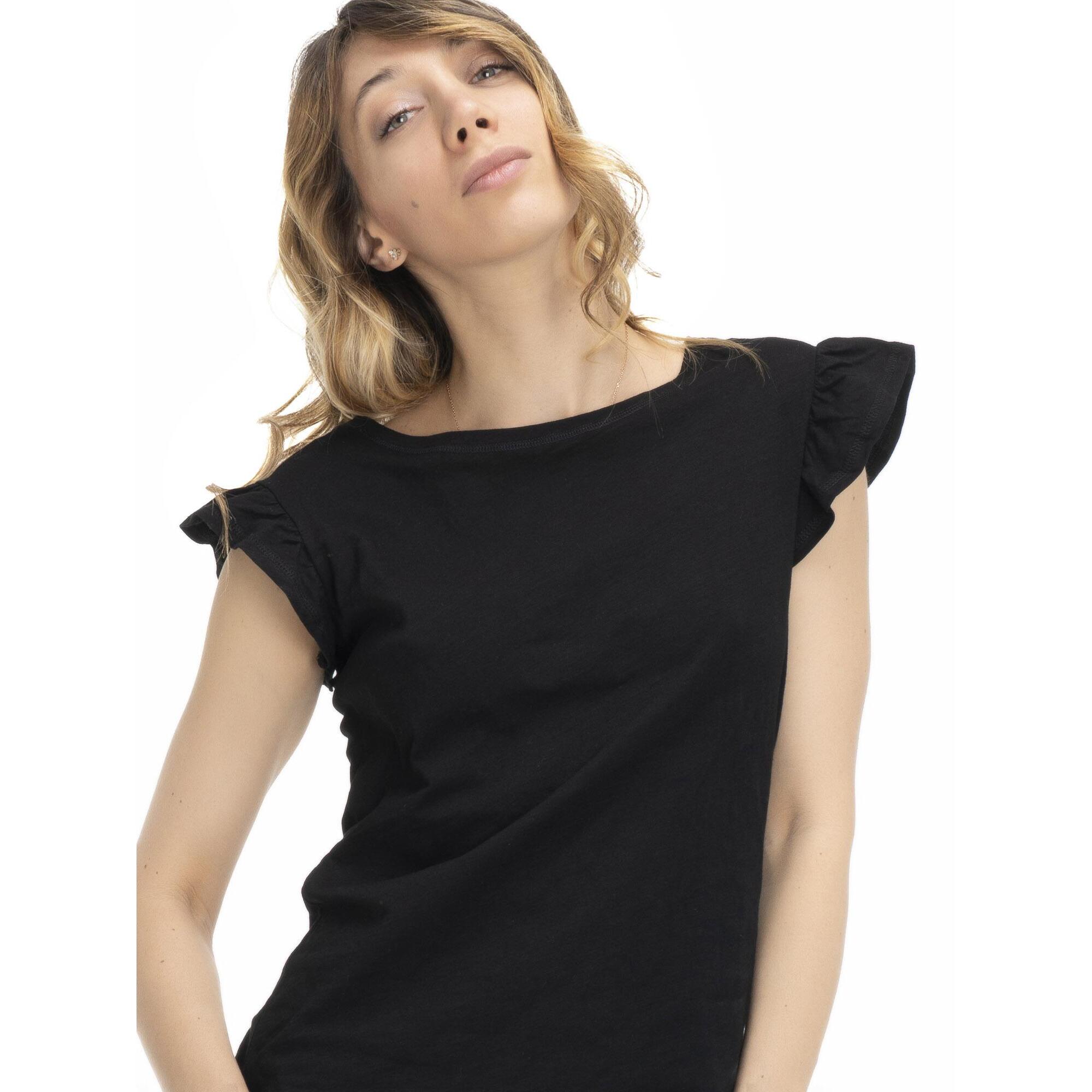 Camiseta mujer volantes Earth Tones