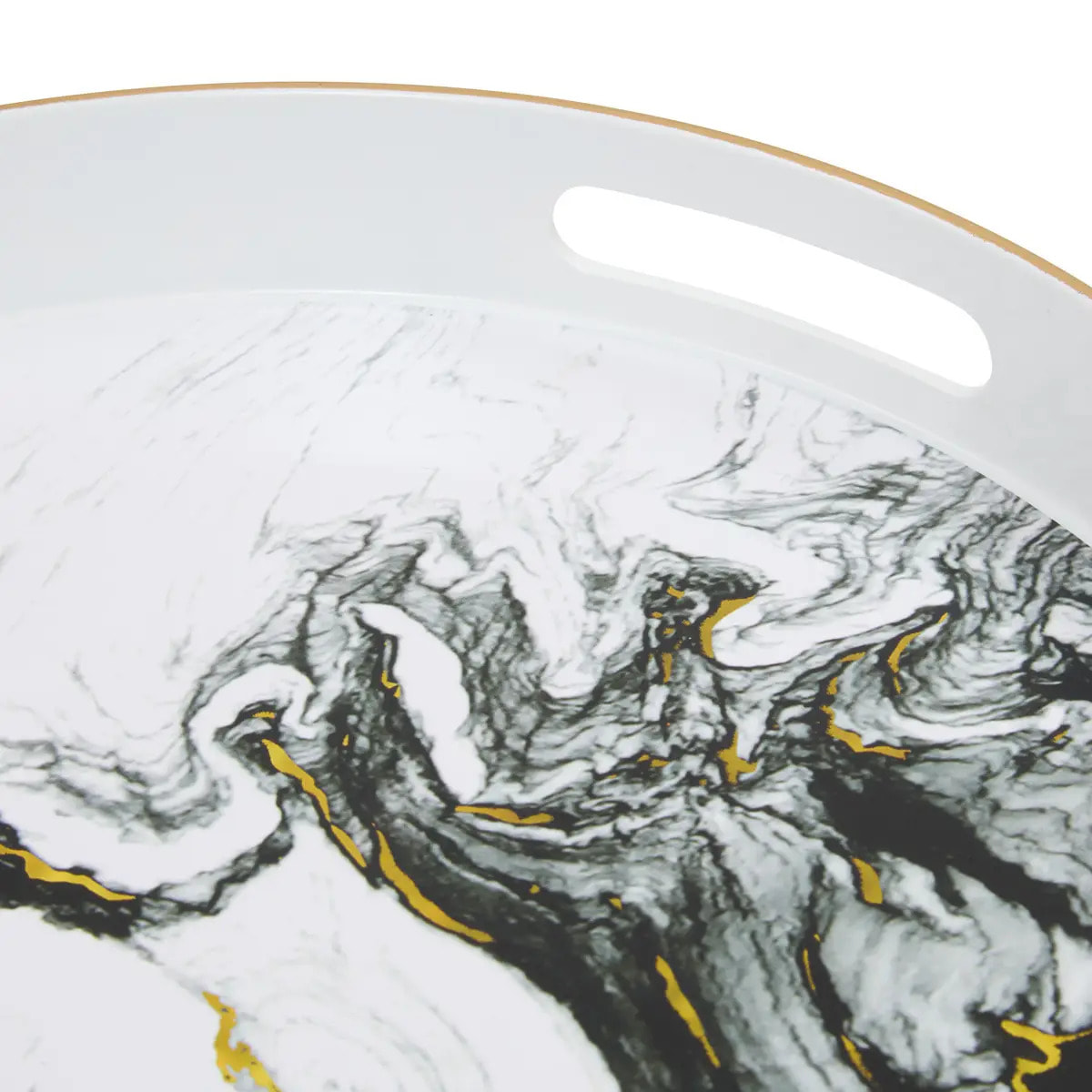 Plateau rond Milano effet marbre D32,8cm
